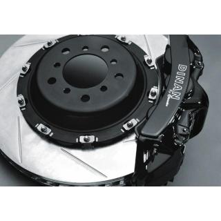 Dinan®  Front Brakes – Black Calipers With Slotted Rotors for BMW 330i 300Ci E46 by Brembo